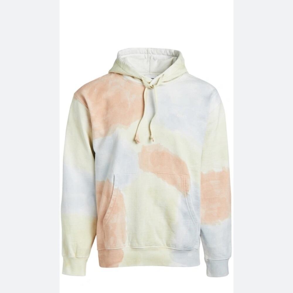 OBEY Men's Sustainable Tie Dye Pheasant Multi Hooded Sweatshirt New with Tags